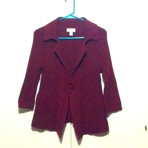 Ann Taylor LOFT Maroon Cardigan